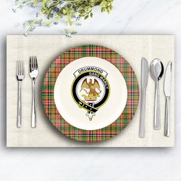 ScotsTee Shop Scottish Drummond of Strathallan  Ancient Crest Tartan Ceramic Plate