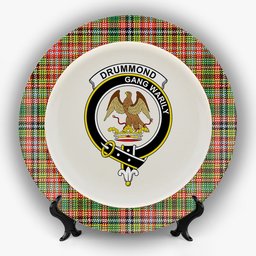 ScotsTee Shop Scottish Drummond of Strathallan  Ancient Crest Tartan Ceramic Plate