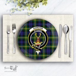 ScotsTee Shop Scottish Gordon of Esslemont Crest Tartan Ceramic Plate