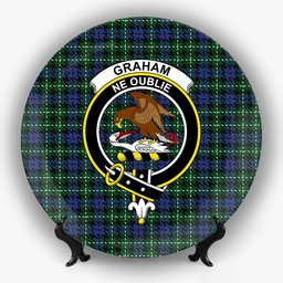 ScotsTee Shop Scottish Graham of Montrose 3 Crest Tartan Ceramic Plate