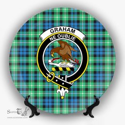 ScotsTee Shop Scottish Graham of Montrose Ancient Crest Tartan Ceramic Plate