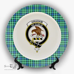 ScotsTee Shop Scottish Graham of Montrose Ancient Crest Tartan Ceramic Plate