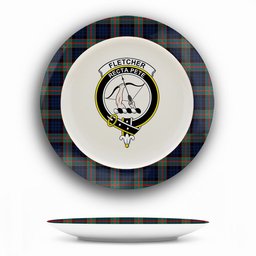 ScotsTee Shop Scottish Fletcher of Dunans Modern Crest Tartan Ceramic Plate