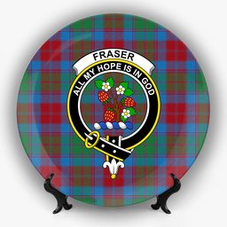 ScotsTee Shop Scottish Fraser of Altyre Ancient Crest Tartan Ceramic Plate