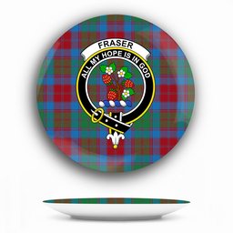 ScotsTee Shop Scottish Fraser of Altyre Ancient Crest Tartan Ceramic Plate