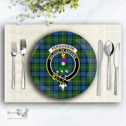 ScotsTee Shop Scottish Ferguson of Atholl Crest Tartan Ceramic Plate