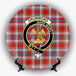 ScotsTee Shop Scottish Drummond of Perth Dress 2 Crest Tartan Ceramic Plate