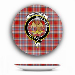 ScotsTee Shop Scottish Drummond of Perth Dress 2 Crest Tartan Ceramic Plate