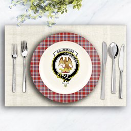 ScotsTee Shop Scottish Drummond of Perth Dress 2 Crest Tartan Ceramic Plate