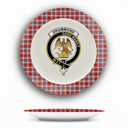 ScotsTee Shop Scottish Drummond of Perth Dress 2 Crest Tartan Ceramic Plate