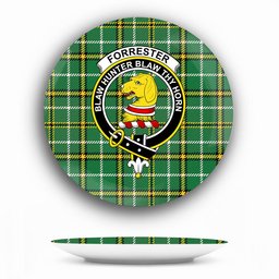 ScotsTee Shop Scottish Forrester Hunting Ancient Crest Tartan Ceramic Plate