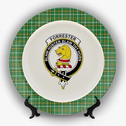 ScotsTee Shop Scottish Forrester Hunting Ancient Crest Tartan Ceramic Plate