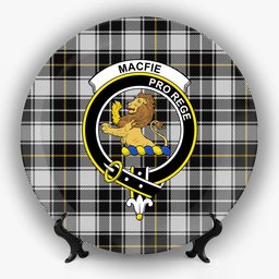 ScotsTee Shop Scottish MacFie of Colonsay Dress Crest Tartan Ceramic Plate