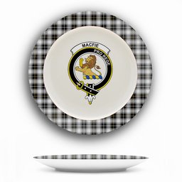 ScotsTee Shop Scottish MacFie of Colonsay Dress Crest Tartan Ceramic Plate