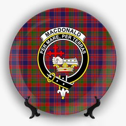 ScotsTee Shop Scottish MacDonald of Boisdale Crest Tartan Ceramic Plate