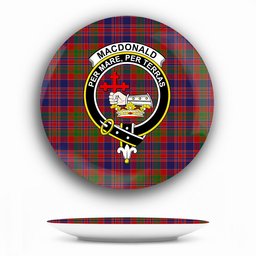ScotsTee Shop Scottish MacDonald of Boisdale Crest Tartan Ceramic Plate