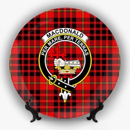 ScotsTee Shop Scottish MacDonald of Ardnamurchan Modern Crest Tartan Ceramic Plate