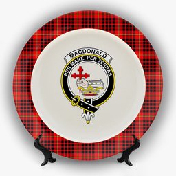 ScotsTee Shop Scottish MacDonald of Ardnamurchan Modern Crest Tartan Ceramic Plate