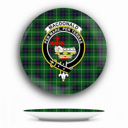 ScotsTee Shop Scottish MacDonald of The Isles Crest Tartan Ceramic Plate