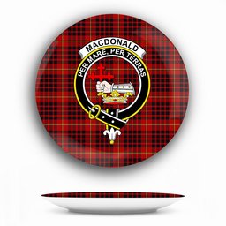 ScotsTee Shop Scottish MacDonald of Ardnamurchan Crest Tartan Ceramic Plate