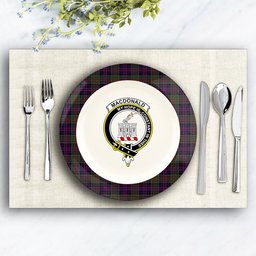ScotsTee Shop Scottish MacDonald of Clan Ranald Crest Tartan Ceramic Plate