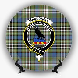 ScotsTee Shop Scottish MacDonell of Glengarry Dress Ancient Crest Tartan Ceramic Plate