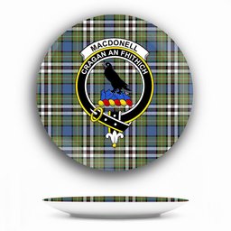 ScotsTee Shop Scottish MacDonell of Glengarry Dress Ancient Crest Tartan Ceramic Plate