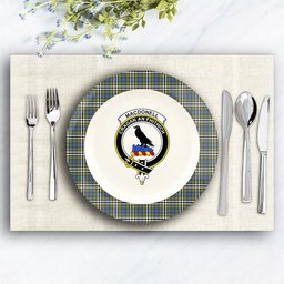 ScotsTee Shop Scottish MacDonell of Glengarry Dress Ancient Crest Tartan Ceramic Plate