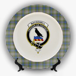 ScotsTee Shop Scottish MacDonell of Glengarry Dress Ancient Crest Tartan Ceramic Plate