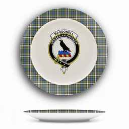 ScotsTee Shop Scottish MacDonell of Glengarry Dress Ancient Crest Tartan Ceramic Plate