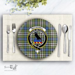 ScotsTee Shop Scottish MacDonell of Glengarry Dress Ancient Crest Tartan Ceramic Plate