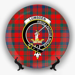 ScotsTee Shop Scottish Lumsden of Kintore Modern Crest Tartan Ceramic Plate