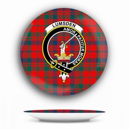 ScotsTee Shop Scottish Lumsden of Kintore Modern Crest Tartan Ceramic Plate