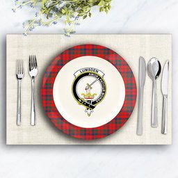 ScotsTee Shop Scottish Lumsden of Kintore Modern Crest Tartan Ceramic Plate