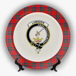 ScotsTee Shop Scottish Lumsden of Kintore Modern Crest Tartan Ceramic Plate