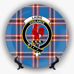 ScotsTee Shop Scottish Laing of Archiestown Ancient Crest Tartan Ceramic Plate