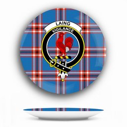 ScotsTee Shop Scottish Laing of Archiestown Ancient Crest Tartan Ceramic Plate
