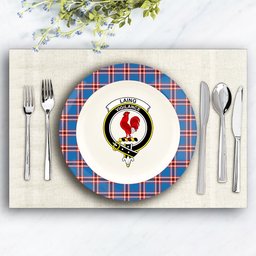 ScotsTee Shop Scottish Laing of Archiestown Ancient Crest Tartan Ceramic Plate