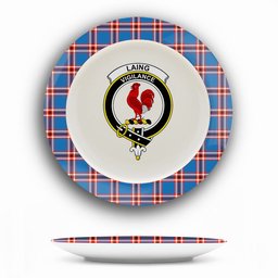 ScotsTee Shop Scottish Laing of Archiestown Ancient Crest Tartan Ceramic Plate
