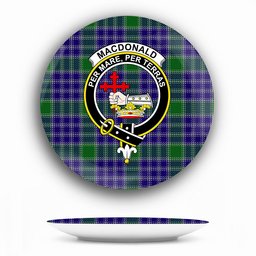 ScotsTee Shop Scottish MacDonald Lord of the Isles Hunting 2 Crest Tartan Ceramic Plate