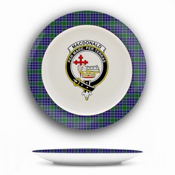 ScotsTee Shop Scottish MacDonald Lord of the Isles Hunting 2 Crest Tartan Ceramic Plate