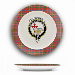 ScotsTee Shop Scottish MacDonald of Glenaladale Ancient Crest Tartan Ceramic Plate