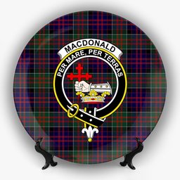 ScotsTee Shop Scottish MacDonald of Clanranald Crest Tartan Ceramic Plate
