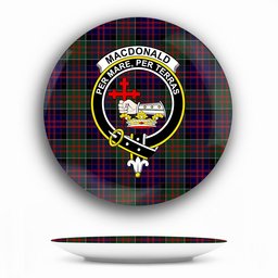 ScotsTee Shop Scottish MacDonald of Clanranald Crest Tartan Ceramic Plate