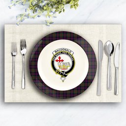 ScotsTee Shop Scottish MacDonald of Clanranald Crest Tartan Ceramic Plate