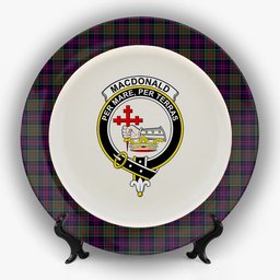 ScotsTee Shop Scottish MacDonald of Clanranald Crest Tartan Ceramic Plate