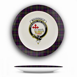 ScotsTee Shop Scottish MacDonald of Clanranald Crest Tartan Ceramic Plate