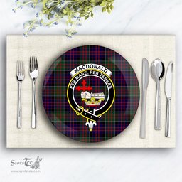ScotsTee Shop Scottish MacDonald of Clanranald Crest Tartan Ceramic Plate