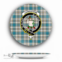 ScotsTee Shop Scottish Livingstone Dress Ancient Crest Tartan Ceramic Plate