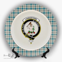 ScotsTee Shop Scottish Livingstone Dress Ancient Crest Tartan Ceramic Plate